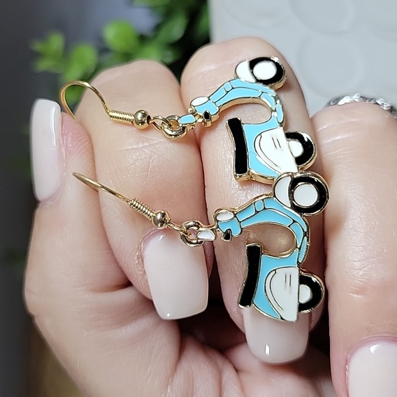 Vespa Moped Drop Earrings - Picture 5 of 5